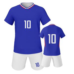 Ensemble <span class=keywords><strong>de</strong></span> maillots <span class=keywords><strong>de</strong></span> football pour enfants Style <span class=keywords><strong>France</strong></span> # Ensemble <span class=keywords><strong>de</strong></span> football pour garçons et filles, tenue d'entraînement pour jeunes, survêtement respirant à séchage rapide, uniforme d'équipe - Product Image 3