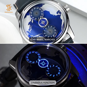 Đồng hồ đeo tay nam tự động, mặt số xoay, dạ quang màu xanh, dây da cao cấp, in logo thương hiệu, sản xuất OEM tùy chỉnh - Product Image 2