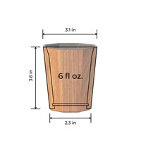 Copas de whisky y vino resistentes a altas temperaturas hechas de roble para jugo de Malta Copas de cóctel cerradas
