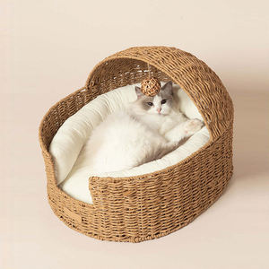 Neuheit: Süßer Haustier-Schlafkorb aus Seegras, Naturmaterial, faltbares Haustier-Zelt – Bestseller, Luxuriöse Betten für Haustiere - Product Image 3