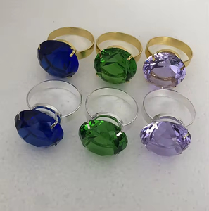 MH-CJ060 Servietten ring Kristallglas Dekoration mit Silber oder Gold Metall Diamant Servietten ring Hochzeit - Product Image 2