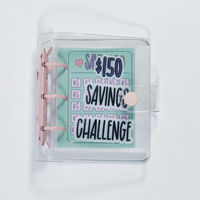 Wenshun Mini classeur à 3 anneaux en PVC transparent et métal A7 A8 Organiseur de documents à feuilles mobiles Couverture de carnet scolaire