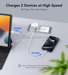 USB <b>C</b> Charger Block 40W 4 Port PD + QC USB <b>C</b> Wall Charger <b>Plug</b> Power Adaptor Multiport <b>Type</b> <b>C</b> Fast Charging Block Cube Brick - Product Image 3