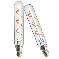 Lot de 2 ampoules LED flexibles à filament rétro décoratives T20*120, petite ampoule en forme de tube à essai, culot E14, usage résidentiel, AC 2700K