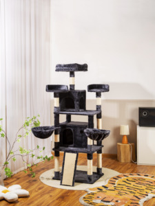 Top Quality House Scratcher Tower Flower Wall Scratch Cando Bed Scratching Post Designer Faux Fur Pet <strong>Cat</strong> <strong>Tree</strong> for Large <strong>Cats</strong> - Product Image 4