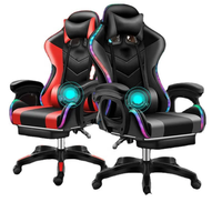 Chaise d'ordinateur de jeu de petite taille bon marché en gros Chaise de jeu de style course E-sport Chaises de joueur avec lumières RVB et repose-pieds