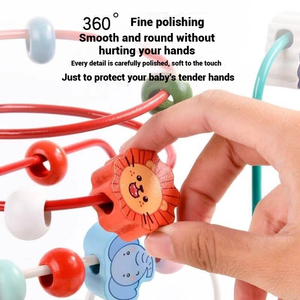 Bloque de apilamiento de cuentas de madera Montessori para niñas, juguete educativo sensorial de borde liso para el desarrollo del juego y la inteligencia - Product Image 5