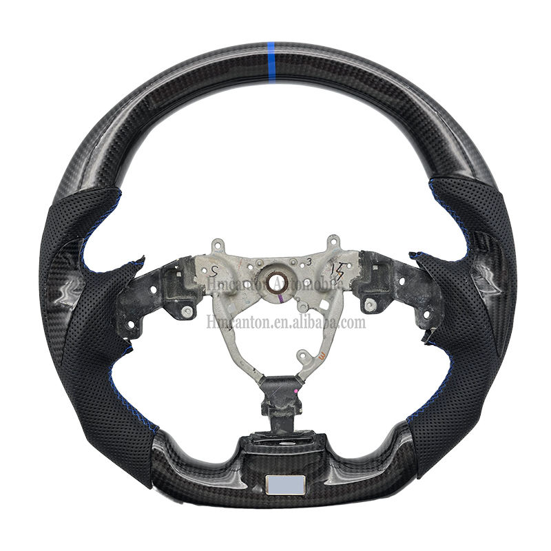 Perforated Leather+Carbon Fiber+Blue Top Stripe