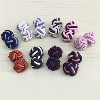 Chaîne ronde élastique noeuds de soie chinoise boutons de manchette français boutons de manchette boutons de manchette
