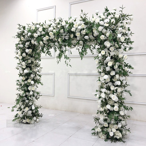 GNW 2024 archi matrimoni possono essere travolgenti arco artificiale in seta rosa fiore decorato ad arco quadrato per fase di decorazione di nozze - Product Image 6