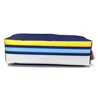 Tempat Pensil Bergaris untuk Anak, Kapasitas Besar, Bahan Oxford, Tas Pensil Tahan Lama, Kantong Penyimpanan Alat Tulis untuk Perlengkapan Sekolah Anak Laki-laki