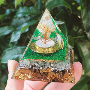 Citrine Tree <b>Crystal</b> <b>Chip</b> Pyramid Resin Epoxy Craft Desktop Ornament Home Decoration Gift - Product Image 4