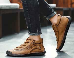 Mocassins en cuir décontractés pour hommes de haute qualité, faits à la main, respirants, avec doublure en maille, pour l'été et le printemps, rehaussant la taille, tendance - Product Image 3