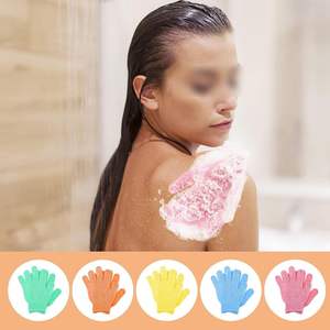 Wholesale Body <b>Scrubber</b> Bath Glove Custom logo Exfoliating Gloves Bath Mitt Shower Exfoliating Gloves Gift Deep Cleaning <b>Skin</b> - Product Image 3