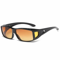 Nouvelles lunettes de soleil de conduite à vision nocturne classique à monture PC à lentille polarisée avec lentille jaune