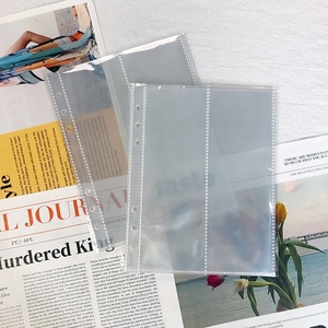 Pochettes de rangement pour cartes à collectionner, pages d'<span class=keywords><strong>album</strong></span>, cartes de jeux de sport transparentes, classeur à 6 anneaux dans 4 poches, pochettes photo - Product Image 1