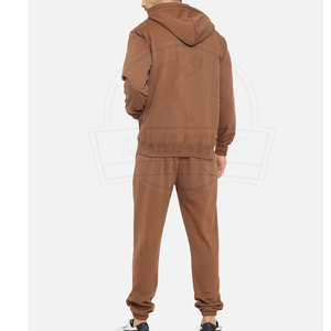 Ensemble de survêtement d'hiver pour homme en coton 100% de haute qualité, léger, couleur unie, respirant, avec logo imprimé et motifs teintés - Product Image 2