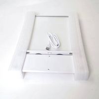 Support d'affichage LED rectangulaire A4 ultra-plat double face en acrylique éclairé, alimenté par piles, pour bureau