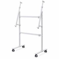 Support de tableau blanc mobile réglable avec roulettes, cadre métallique robuste sur roulettes pour bureau et salle de classe