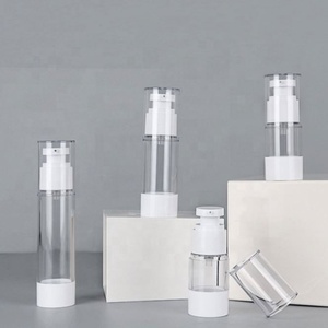 Nouvelle conception d'emballage cosmétique, flacon pompe sans air rotatif, 15 ml, 30 ml, 50 ml, flacon pulvérisateur sans air rond blanc - Product Image 2