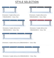 Banc d'attente moderne de haute qualité en aluminium pour aéroport, hôpital, salle d'attente, salon, 3 places, chaise en cuir PU