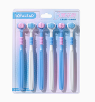 Lot de 6 brosses à dents 3D à trois faces, nettoyage complet, poils souples de qualité supérieure, pour la maison et les voyages - Vente en gros 2026