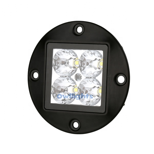 New 12V 3 Inch 20W Flush Mount LED Work Light 4PC Chip IP68 Waterproof Aluminum Housing Under Hood for ATV UTV Boat 4x4