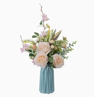 Décoration murale en lettres de nébuleuse de roses, fausse fleur, style européen, faite à la main, toucher naturel, pour mariage et Saint-Valentin