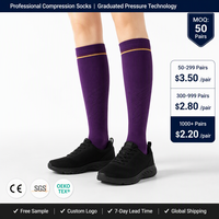 Chaussettes de compression montantes jusqu'au genou 20-30 mmHg, bas de contention graduée pour le sport, la course, le cyclisme, la randonnée, vente en gros OEM