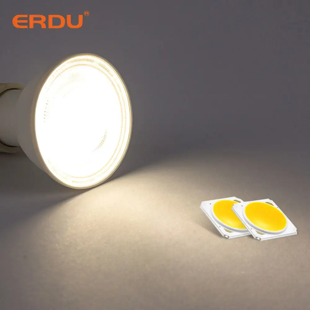 ERDU 3W 5W 6W 7W 10W 12W Đèn Chiếu Sáng Led COB SMD Góc Rộng Hẹp Đèn Chiếu Sáng MR16 Gu10