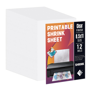 Nhựa giấy nhiệt dink shrinky Sheets nghệ thuật DIY trắng cho bộ phim A4 Kit bọc Key Keychain trang sức máy in phun có thể in thu nhỏ Tấm - Product Image 1