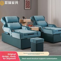 Canapé de réflexologie électrique inclinable original en velours pour salon commercial avec fonctions de bain de pieds et de réflexologie