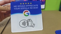Carte de menu personnalisée imperméable avec avis Google, réinscriptible, impression numérique, carte physique