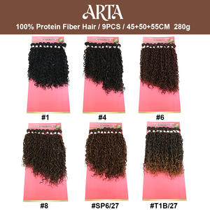 Extensions de cheveux Julianna en gros, lot de 9 pièces, fibres organiques bio-proteinées, tissage synthétique, mèches bouclées, ensemble de mèches - Product Image 5