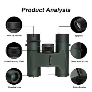 E 10x32 binocolo impermeabile leggero portatile BAK4 prisma FMC con lenti rivestite per la visione notturna di scarsa illuminazione nebbioso antiurto - Product Image 2