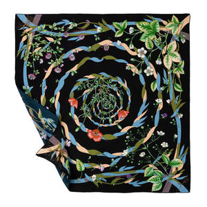 <span class=keywords><strong>Foulard</strong></span> carré en soie naturelle à double impression <span class=keywords><strong>90x90cm</strong></span> pour artistes indépendants - Product Image 1