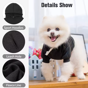 Sweter bertudung bulu musim dingin klasik ramah lingkungan kecil sedang desain anjing cetak Bahasa Inggris barang populer lintas batas - Product Image 5