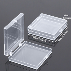 SUNSHING Clear Rigid Plastic Hinged Box Square Styrene Specimen Presentation Storage Case Acrylic Mineral Display <b>Boxes</b> - Product Image 1