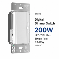 Interrupteur variateur LED blanc DM2010 E550002 avec sangle de fixation pour borne de mise à la terre, remplacement pour câblage de pré-installation électricien