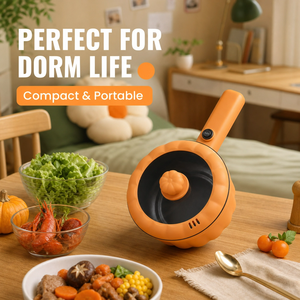 Marmite Électrique Multifonction 1,8 L en Forme de Citrouille, <span class=keywords><strong>Cuiseur</strong></span> Portable Antiadhésif pour Ramen, Idéal Dortoir & Voyage, Marmite Électrique Esthétique - Product Image 4