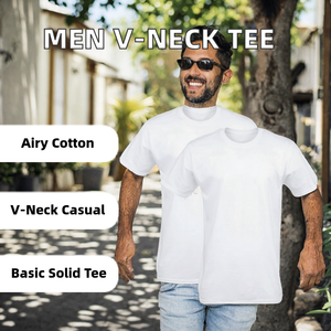 Men 100% Cotton Short Sleeve O-<b>Neck</b> <b>T</b>-<b>Shirt</b> Regular Fit Jersey Blank Casual Wear Solid <b>White</b> Color - Product Image 2