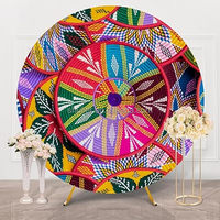 Toile de fond personnalisée en gros avec n'importe quel logo, motif floral traditionnel éthiopien Mesob pour les événements de mariage