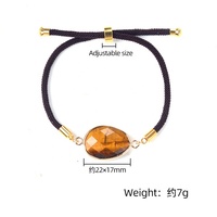 Bracelet réglable à double boucle en pierres naturelles à facettes irrégulières, cadeaux pour femmes et couples, bracelets et joncs tendance