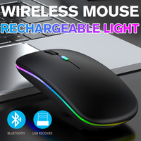 Souris USB portable mince Jertech Factory, souris gamer BT pour PC, souris sans fil rechargeable silencieuse RGB pour ordinateur