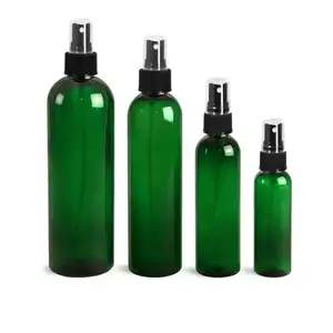 빈 화장품 제조 업체 250ml 500ml 플랫 숄더 앰버 블랙 색상 애완 동물 플라스틱 미스트 스프레이 펌프 병