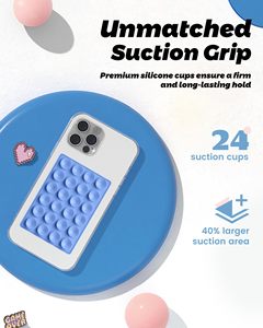 Cute Light Pink Silicone Phone Buddy <b>Wireless</b> <b>Charging</b> Magnetic Suction Cup <b>Stand</b> Phone Holder for iPhone 12–17 Series - Product Image 1