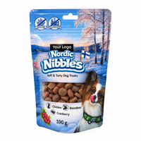 Sachet d'emballage alimentaire biodégradable pour chiens, pochette verticale pour aliments pour animaux de compagnie, imprimé en héliogravure, fenêtre transparente, fermeture éclair refermable, qualité alimentaire, couleur personnalisée