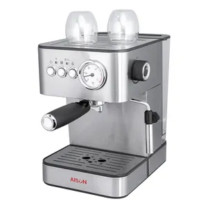 Fábrica Deirct Venta 850W 1.8L Tanque de agua desmontable Cafetera eléctrica Espresso con varita de espuma de acero inoxidable