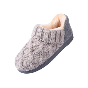 Scarpette traspiranti da <span class=keywords><strong>donna</strong></span> con cavo in maglia graziose scarpe Slip-on in Memory Foam in pile felpato per interni invernali - Product Image 1