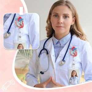 Acrylique <span class=keywords><strong>pharmacie</strong></span> coeur série médicale infirmière accessoires porte-carte d'identité porte-Badge rétractable Badge bobine avec <span class=keywords><strong>pince</strong></span> crocodile - Product Image 5